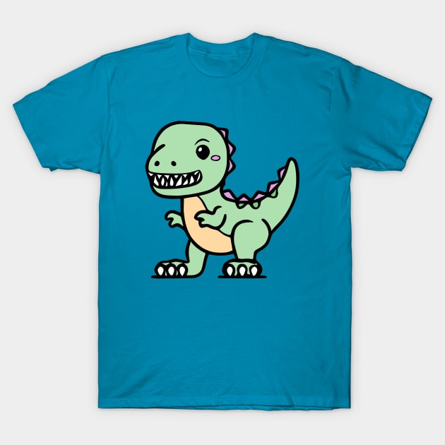 Kawaii Cute T-Rex Dinosaur T-Shirt by KayBee Gift Shop